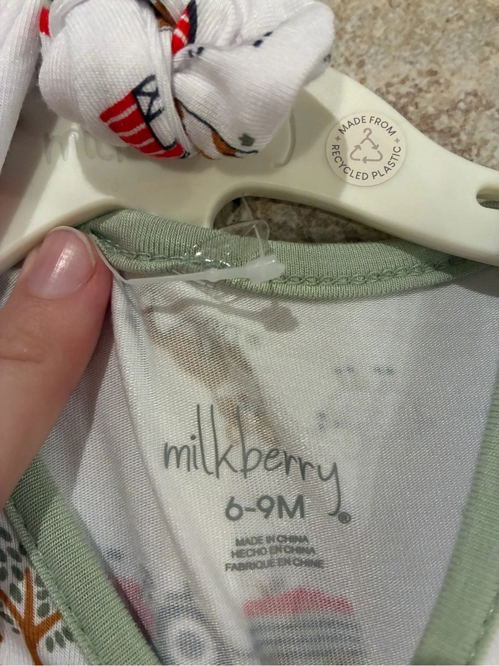 Milkberry Three Piece Set Bamboo Bodysuit Hat Pants Farm Dog Tractor